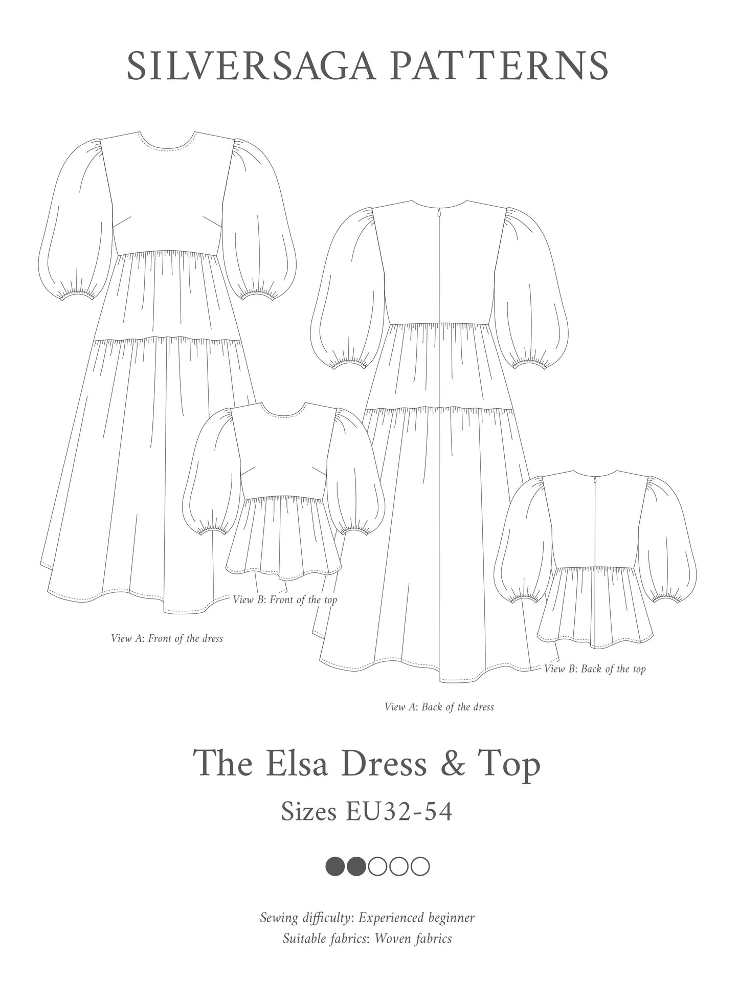 Elsa Dress and Top PDF sewing pattern