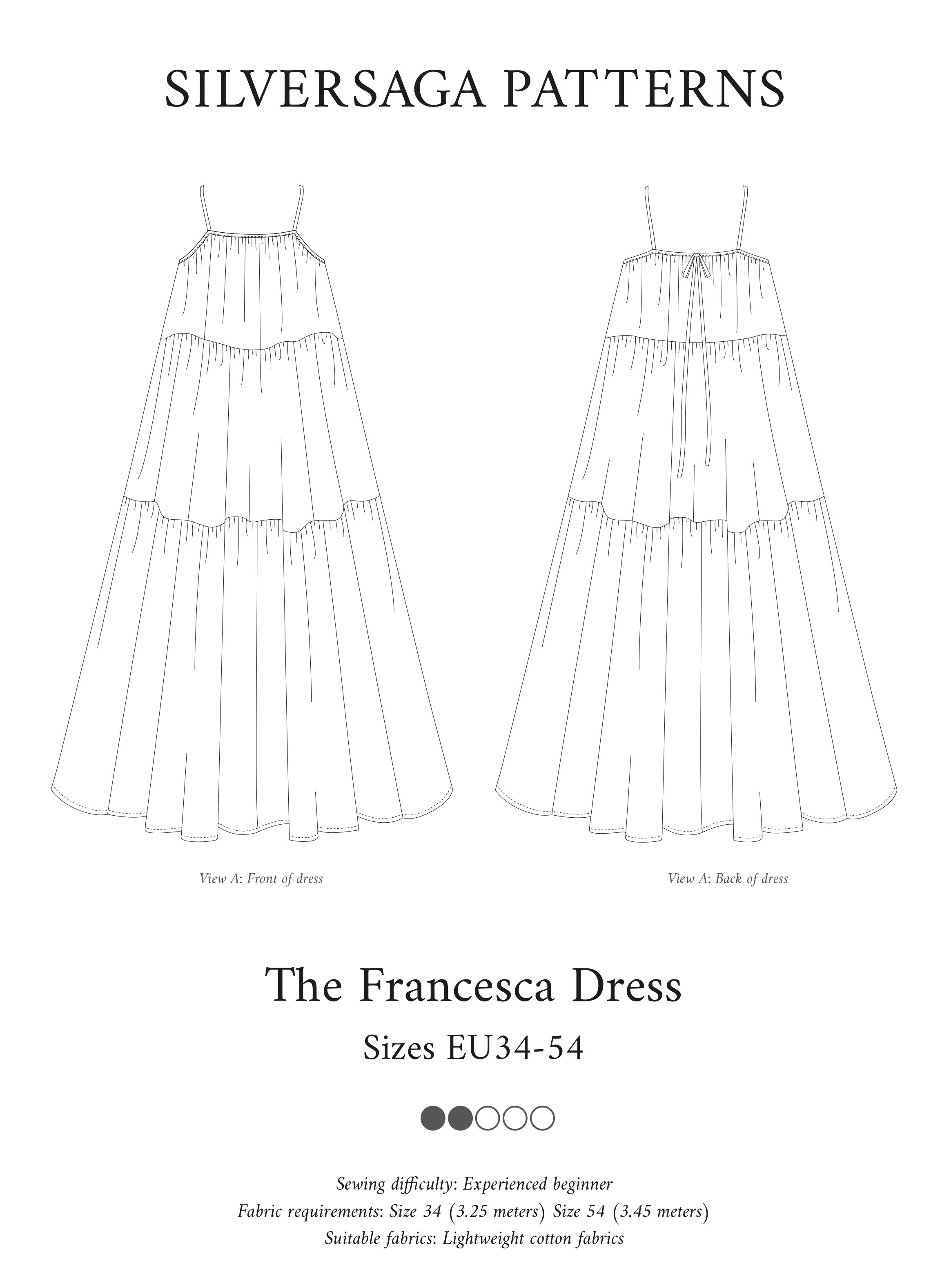 francesca's dresses Francesca Full Sleeve Dress- Sale Noir Nottinghill Floral / L crepe mini designed with a flouncy flared skirt for swingy movement. Francesca dress PDF sewing pattern