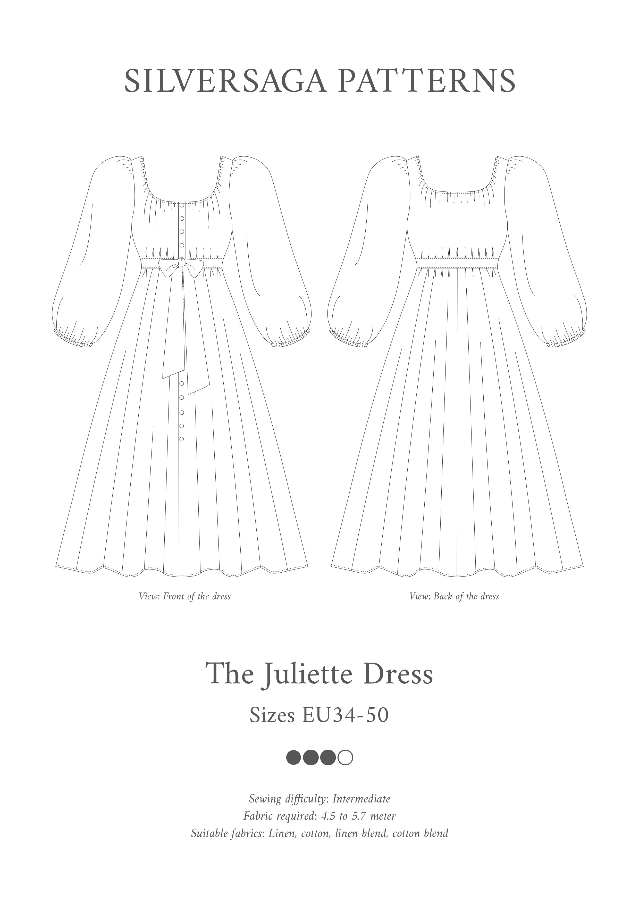 Juliette dress PDF sewing pattern – Silversaga Patterns