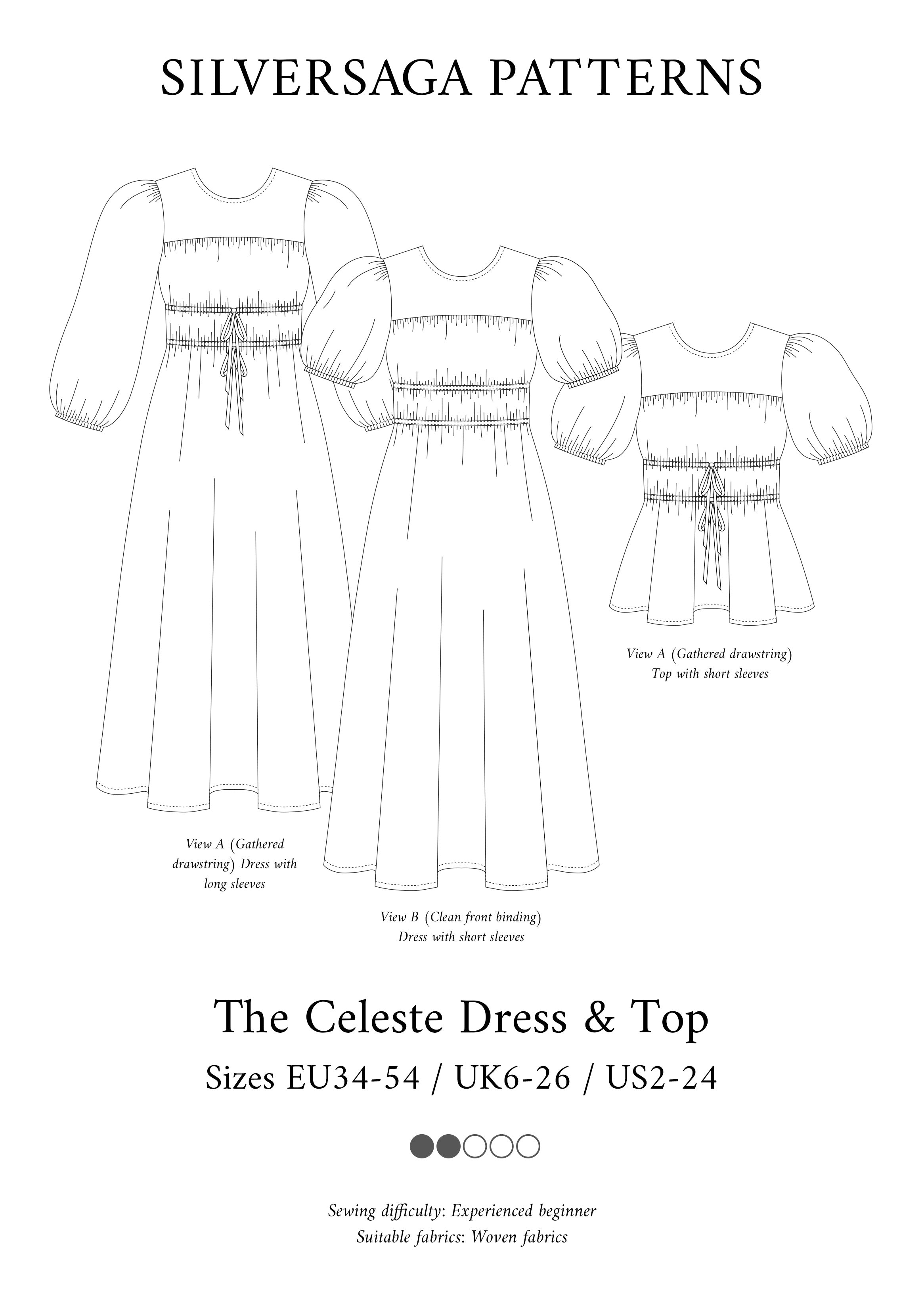 fitted lace wedding dress Celeste Dress & Top PDF sewing pattern – Silversaga Patterns