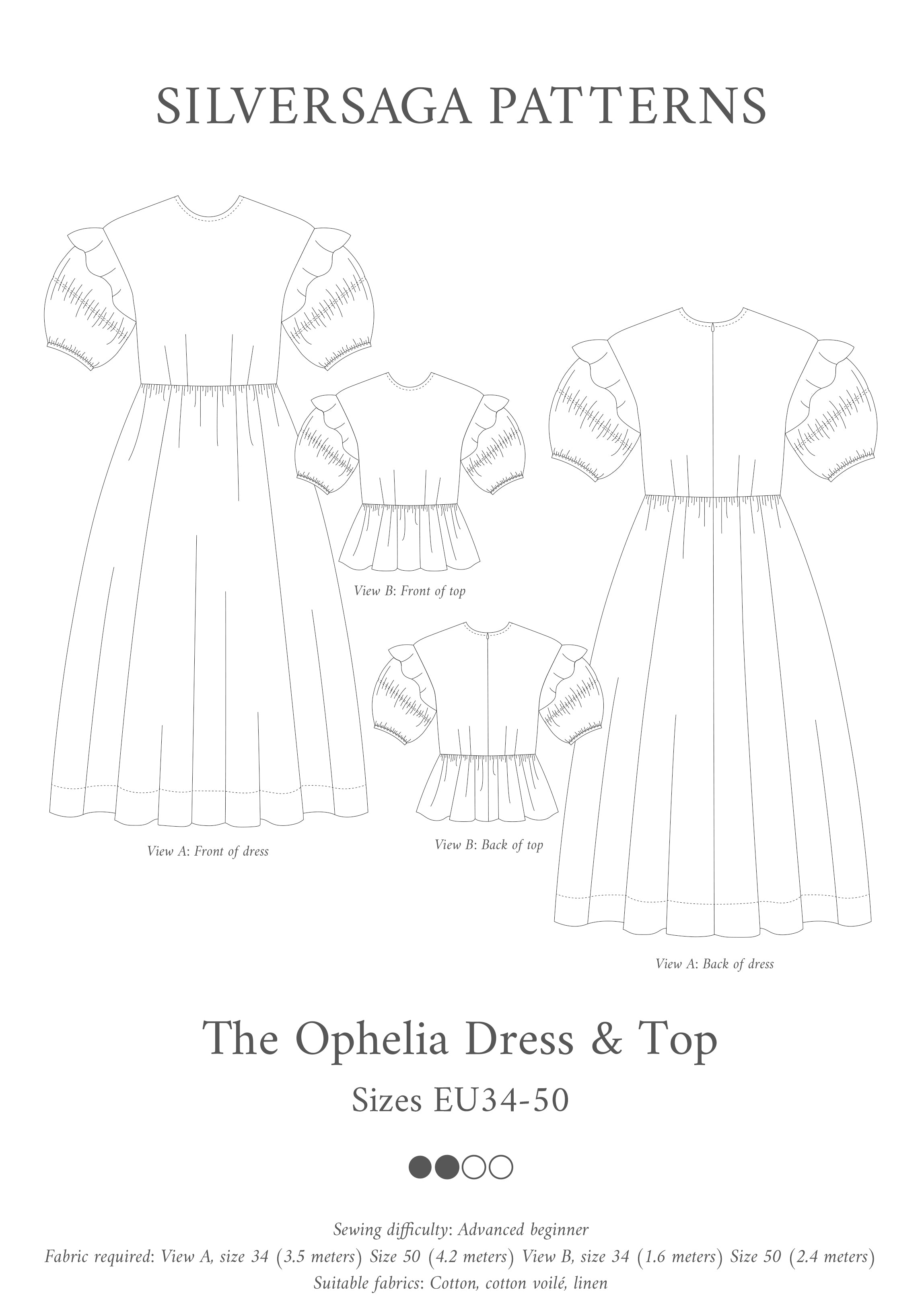 Ophelia dress & top PDF sewing pattern Silversaga Patterns Ophelia dress & top PDF sewing pattern Silversaga Patterns