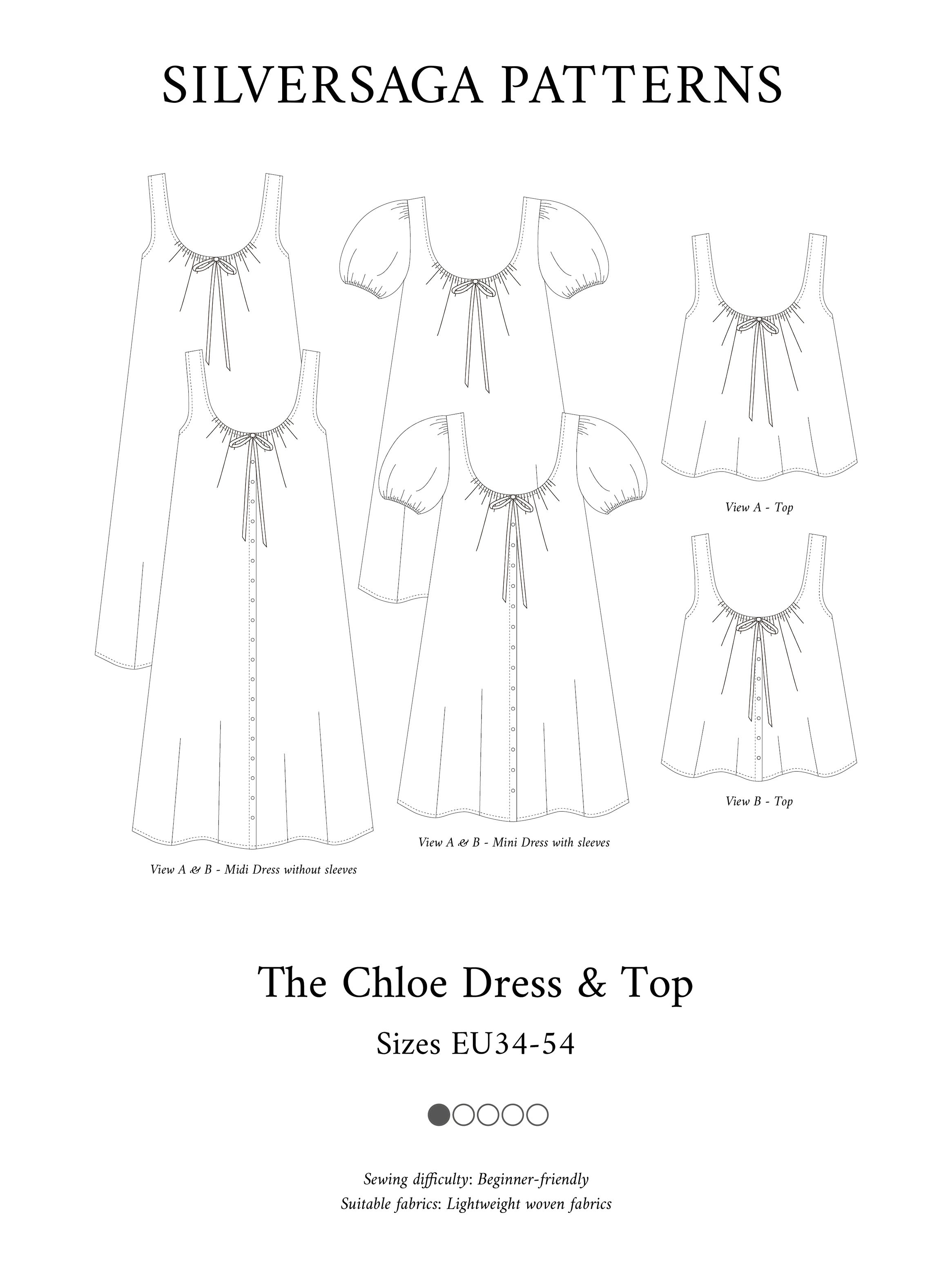 Chloe Dress & Top PDF sewing pattern Silversaga Patterns Chloe Dress & Top PDF sewing pattern Silversaga Patterns