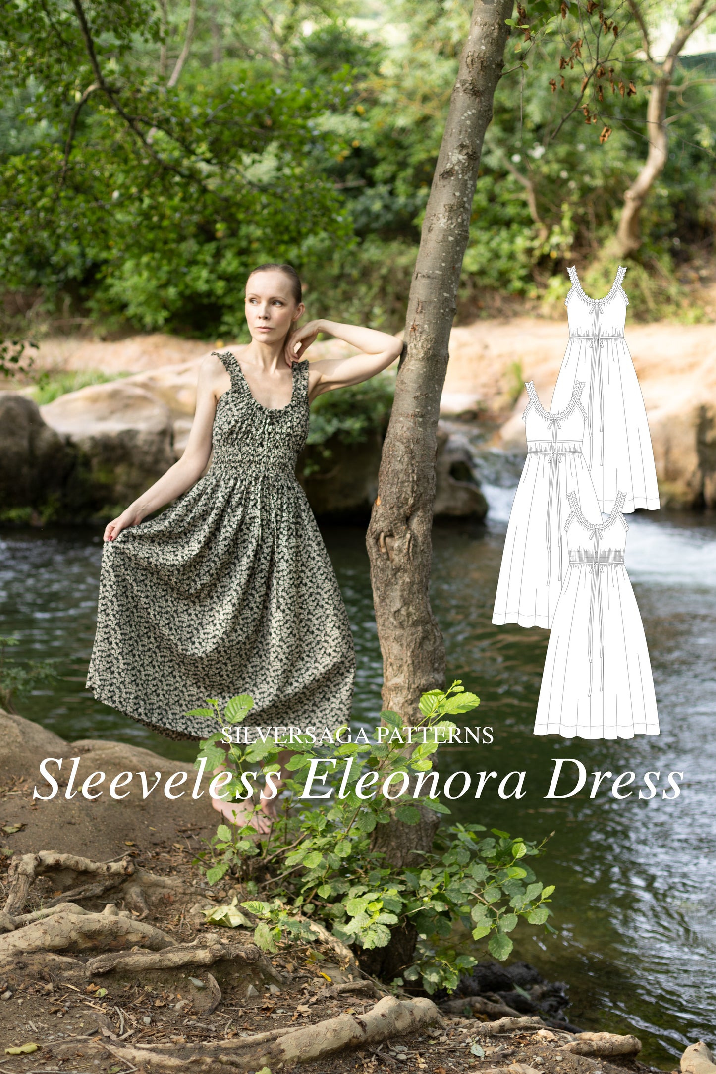 silver saga eleonora dress Silversaga Patterns Sleeveless Eleonora Dress The Fold Line