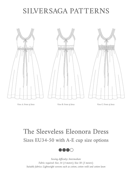 Sleeveless Eleonora dress PDF sewing pattern