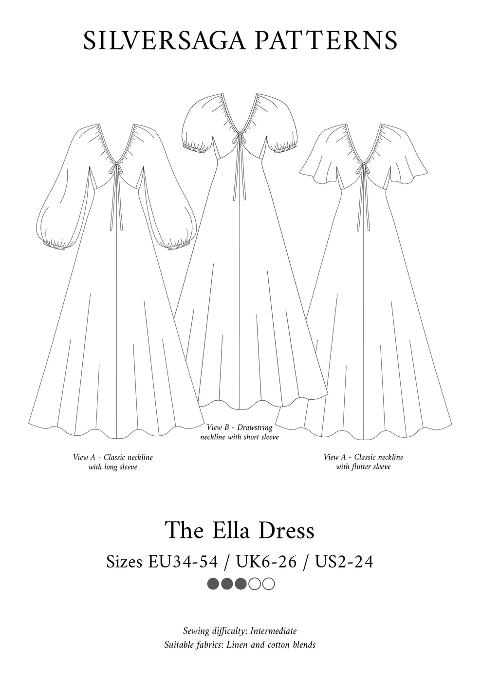 Ella dress PDF sewing pattern – Silversaga Patterns
