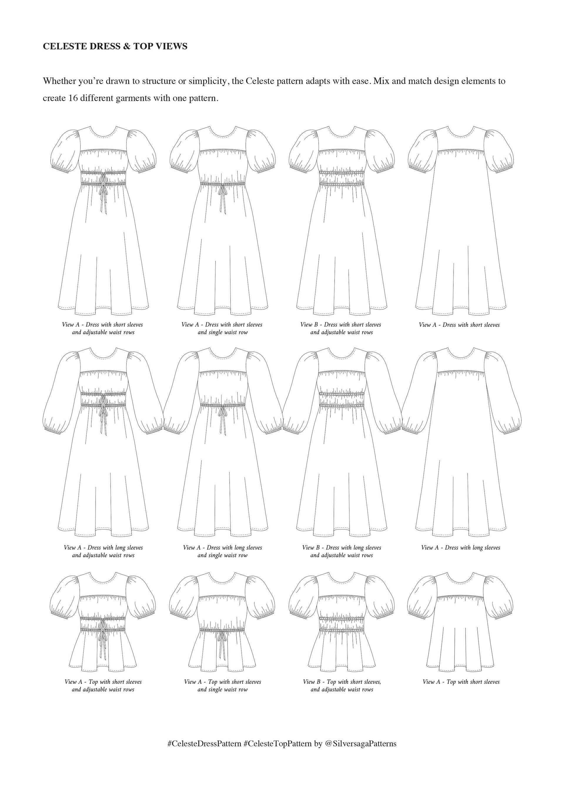 Celeste Dress & Top PDF sewing pattern – Silversaga Patterns