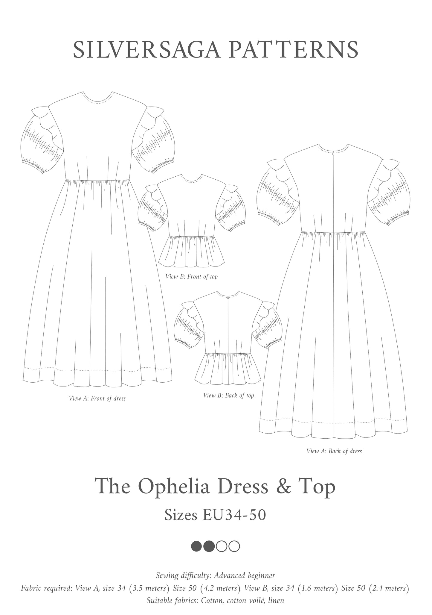 Ophelia dress & top PDF sewing pattern – Silversaga Patterns Ophelia dress & top PDF sewing pattern – Silversaga Patterns