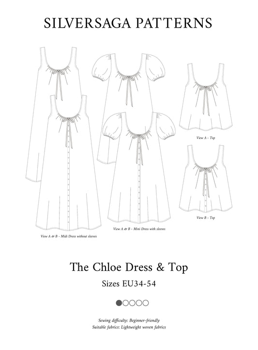 Chloe Dress & Top PDF sewing pattern