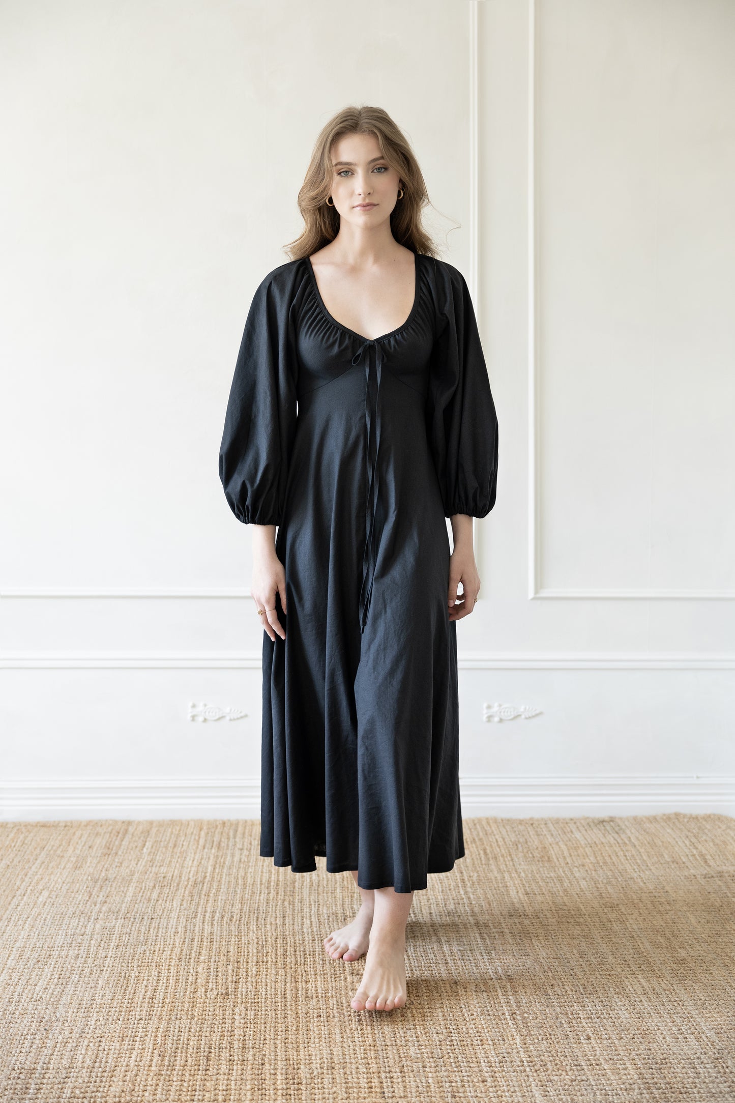 Ella dress in black linen